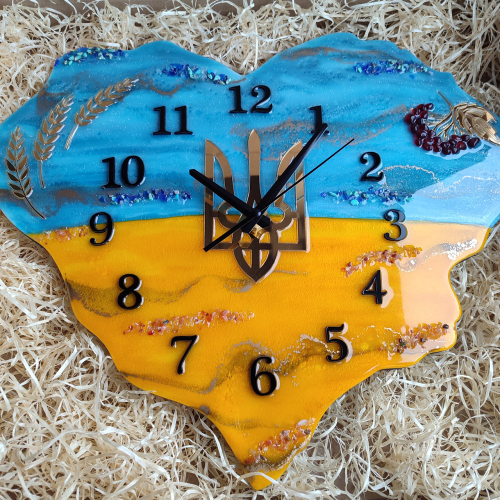 Годинник настінний 70*56 см Серце України Дніпро - фото 1