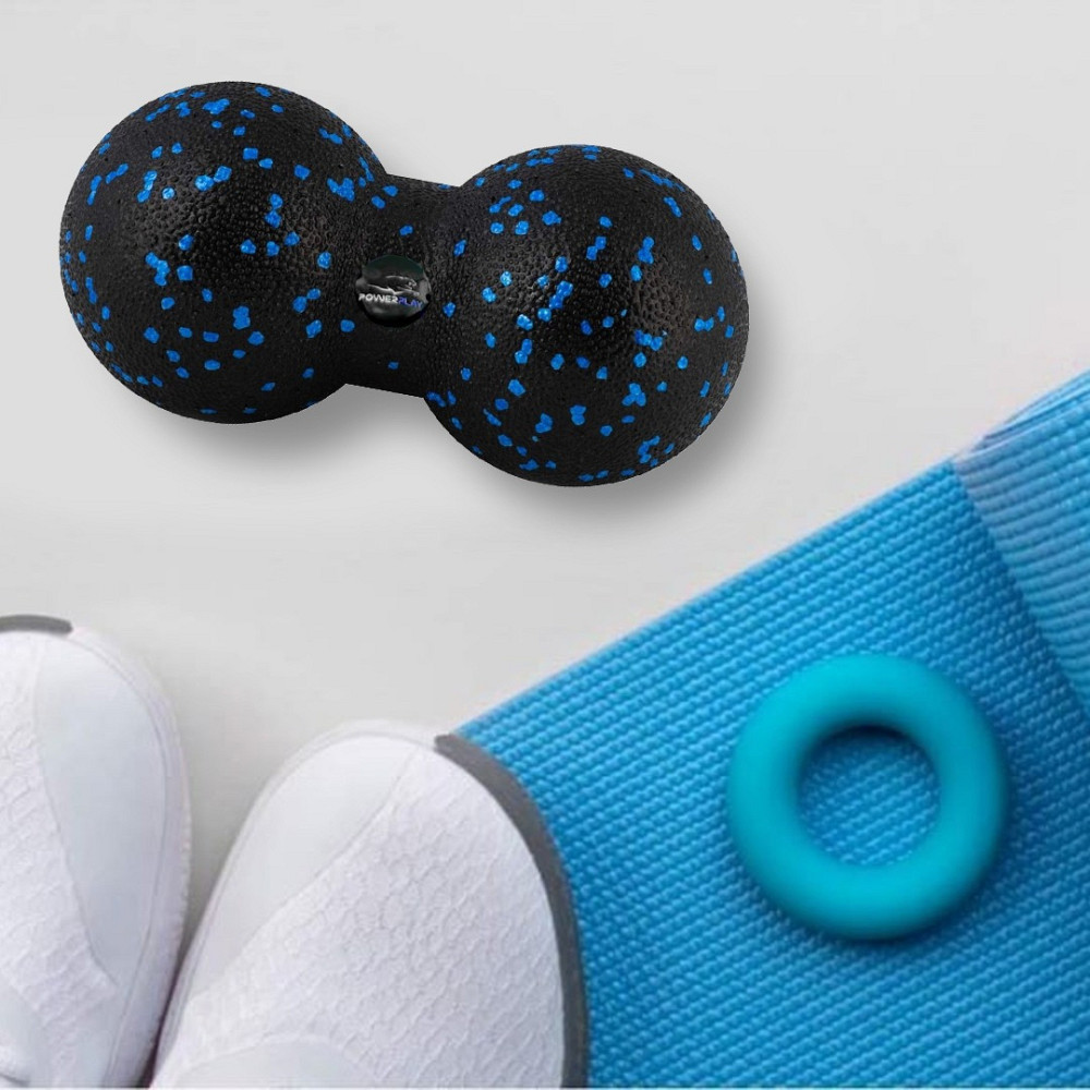 Набір для масажу та йоги PowerPlay PP_4092 EPP (Комплект з 3 штук) Blue + резинка 7,5 кг. Каменское - изображение 7