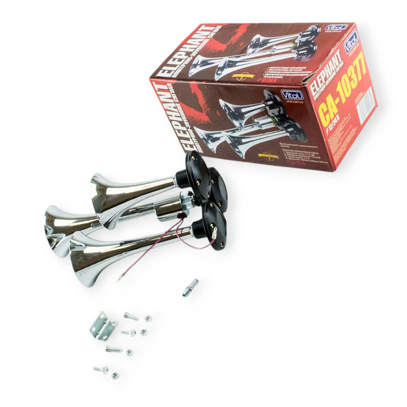 Сигнал 3-дудки 12V/24V 165/230/295мм Elephant () повітряний Мукачево - фото 1