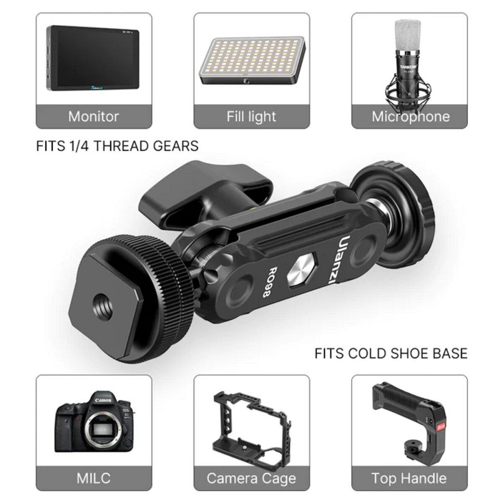 Шарнірне кріплення Ulanzi R098 Double Ball Heads with Code Shoe Mount UV-2954 Одеса - фото 7