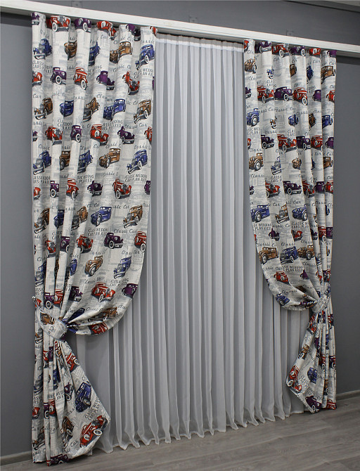 Комплект готовых фото-штор VR-Textil Classic Car № 1499ш Разноцветный 100х270 см 2 шт (31-774) Киев - изображение 3