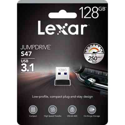 USB флеш накопитель Lexar 128GB S47 USB 2.0 (LJDS47-128ABBK) Винница