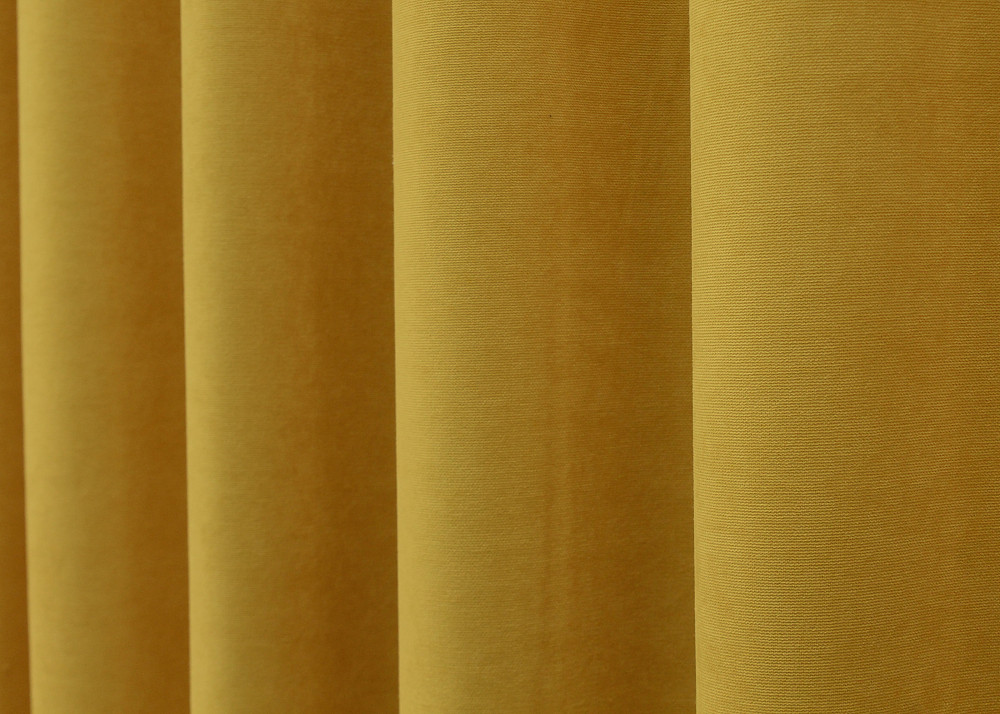 Комплект готовых штор VR-Textil Микровелюр Petek № 1505ш Желтый 150х290 см 2 шт (33-0385) Киев - изображение 8