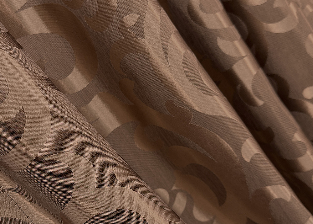 Комплект штор VR-Textil Жаккард Вензель 100х270 2шт и Тюль 400х270 478ш-1147т Коричневый с белым 71-103/2 Киев - изображение 6