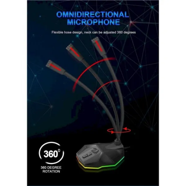 Стримовый микрофон Redragon Stix GM99 RGB с подсветкой USB кабель 1.8м Винница - изображение 7