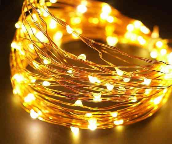 Світлодіодна декоративна гірлянда Роса 100 Led 10 м теплий білий Київ