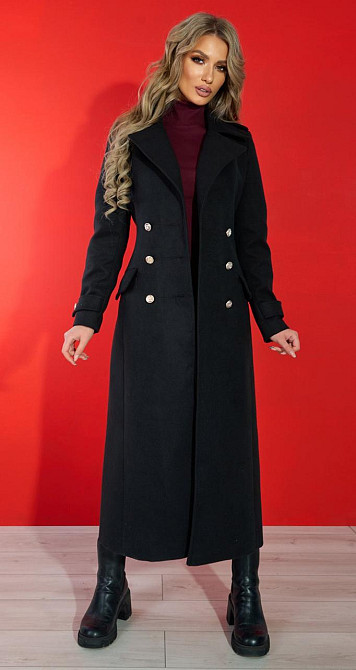 Лаконічне приталене пальто з красивою фурнітурою (46) Київ - фото 7