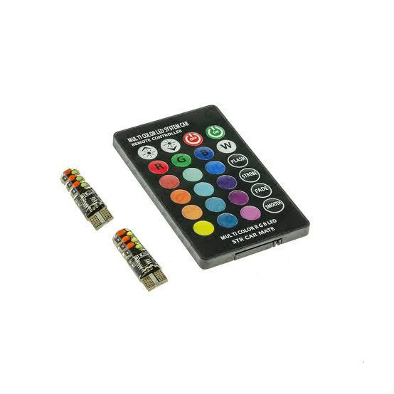Лампы габаритные светодиодные RGB - лампочки габаритные c пультом, цоколь T10 (w5w) Полтава - изображение 1