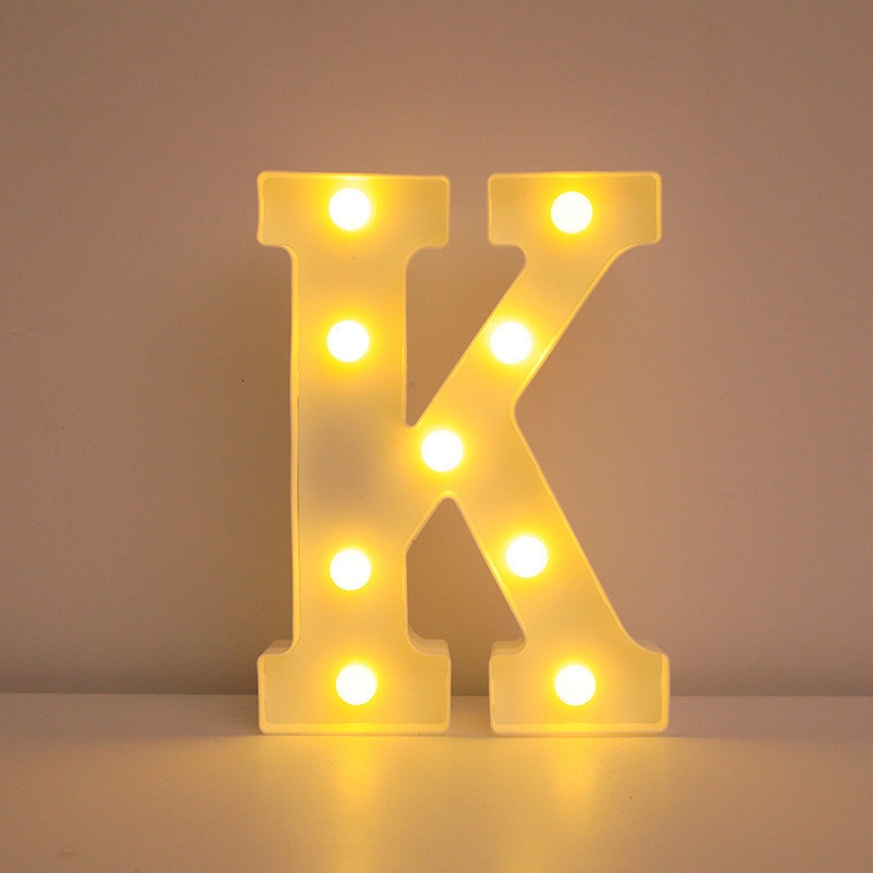 Буква с подсветкой K объемная маленькая 21 на 17 см белый Киев - изображение 1