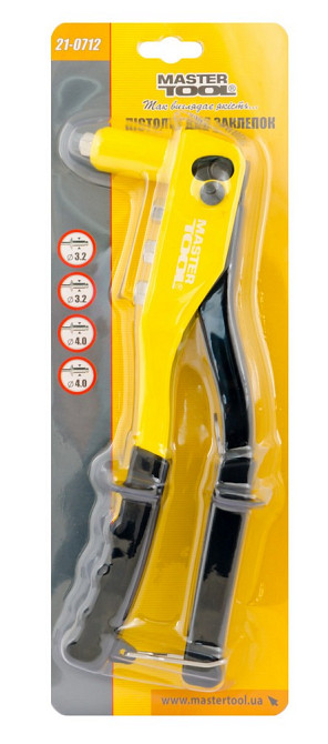 MASTERTOOL Пістолет для заклепок MASTERTOOL 220 мм Ø 2.4/3.2/4.0/4.0 мм 21-0712 Коломия - фото 4