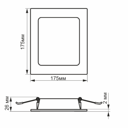 LED Панель врізна квадратна 16W 5000К VL-DLBS-165 Videx Житомир