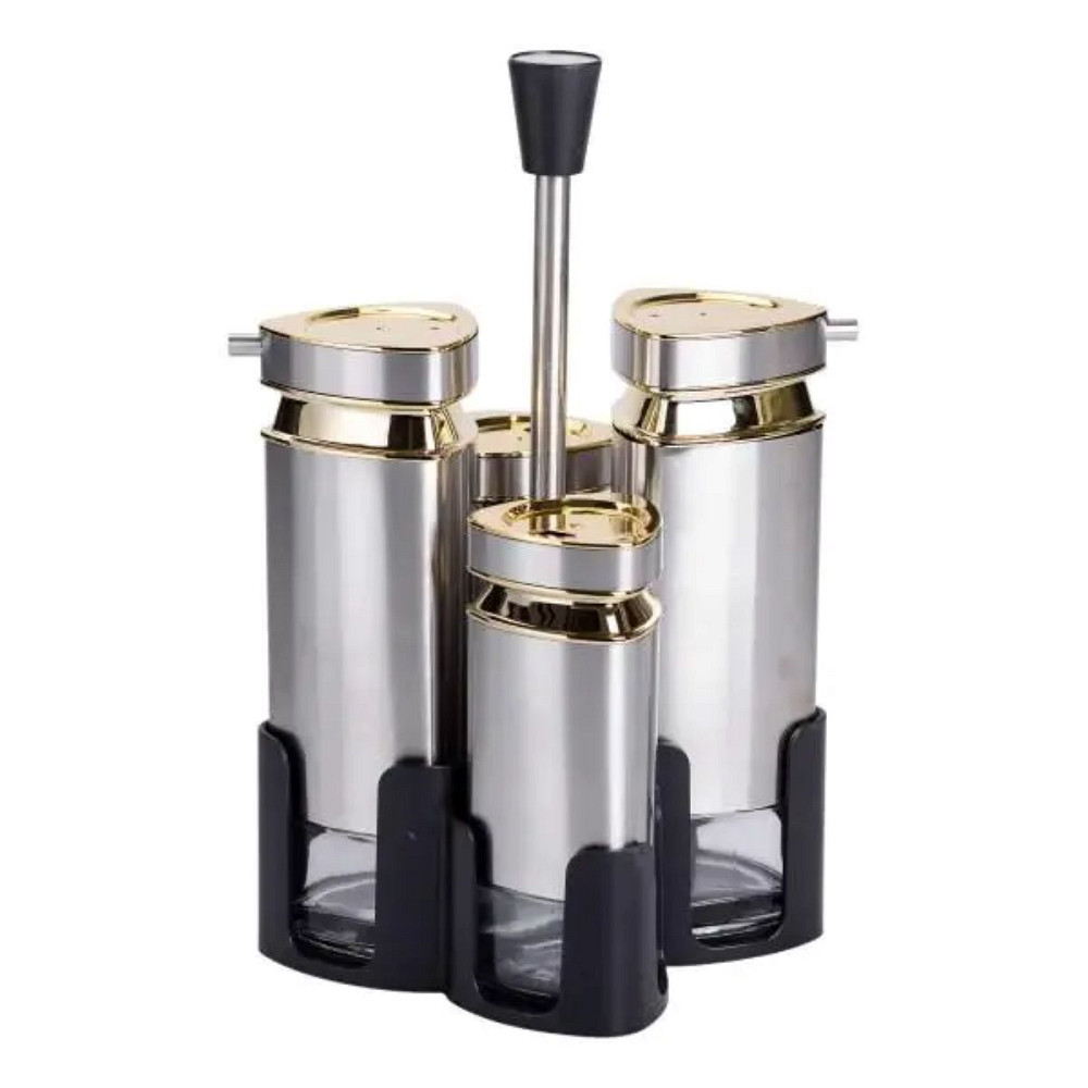 Yiwu Набір для спецій на підставці 4 ємності 10х10х17 см ємності для приправ HP-1325 Київ - фото 1