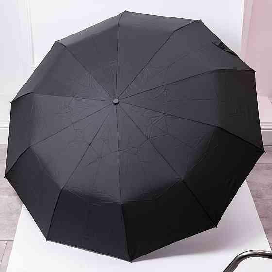 Парасолька автоматична з дерев'яною ручкою класична з поліестеру діаметр 116 см Чорна HP-23-8B Коломыя