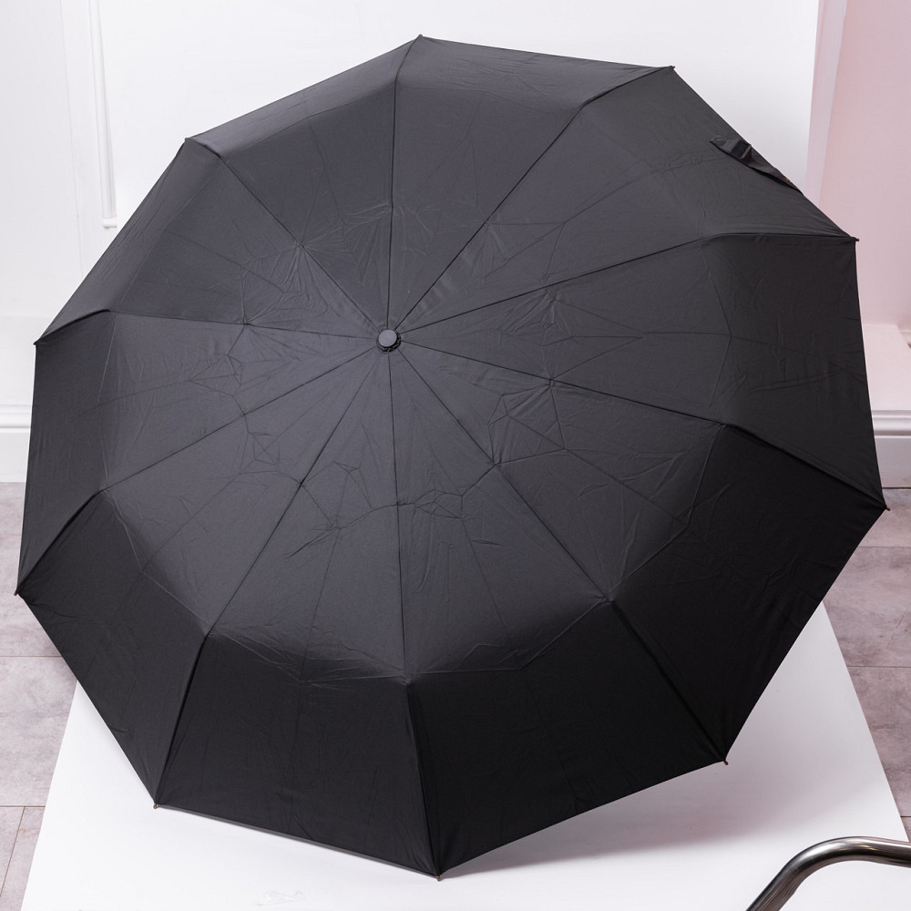 Парасолька автоматична з дерев'яною ручкою класична з поліестеру діаметр 116 см Чорна HP-23-8B Коломыя - изображение 1