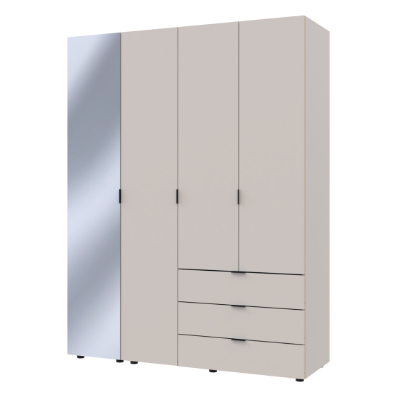 Комплект шаф для одягу Doros Гелар (2 шт.) 155х49,5х203,4 см Дзеркало/Кашемір (DRS-011259) Львів