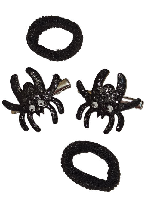 Набор 2 заколки Паук 2 резинки для волос на Хэллоуин черный Киев - изображение 3