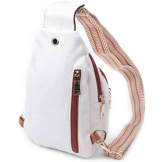 Жіноча сумка через плече з отвором для навушників з екошкіри Білий (Vintage) Київ