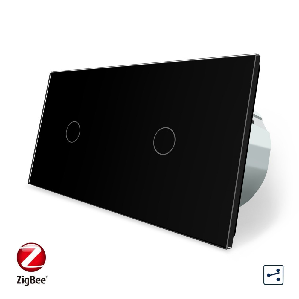 LIVOLO Розумний сенсорний прохідний/перехресний вимикач 2 сенсора (1-1) Livolo чорний скло (VL- Коломия - фото 6