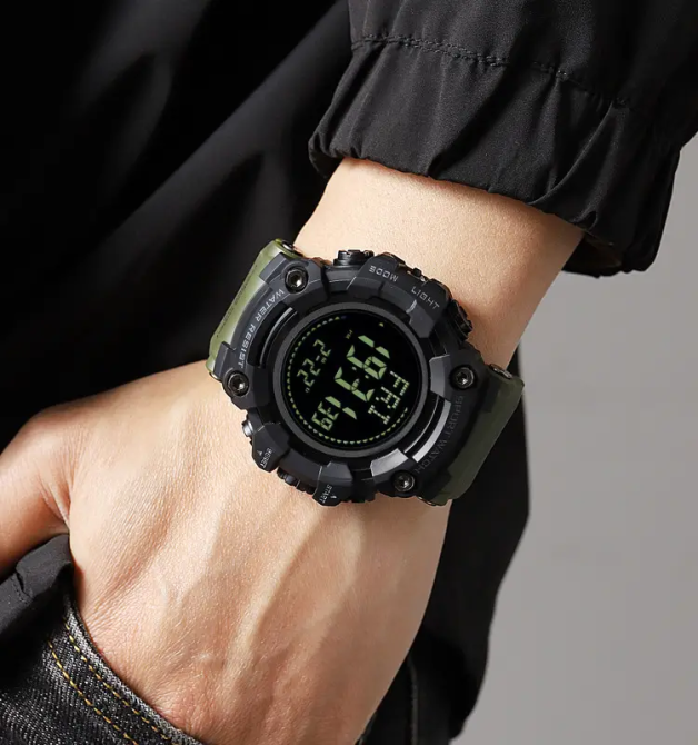 Чоловічий спортивний годинник Skmei 2037 з компасом (Зелений) Київ - фото 7