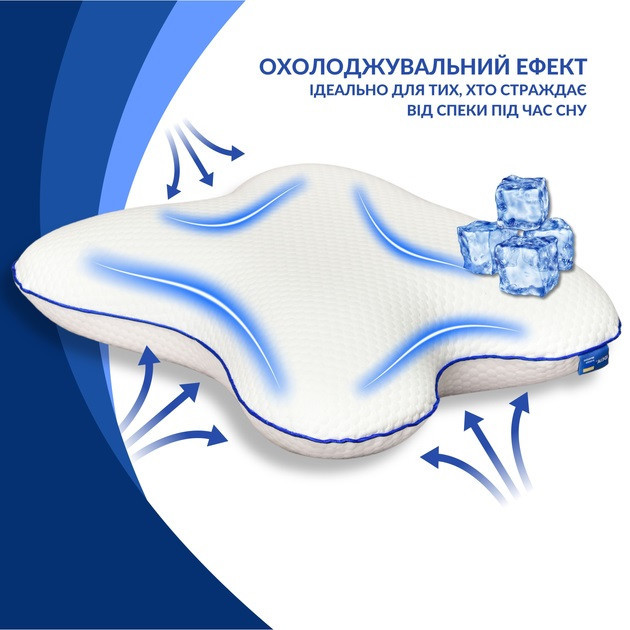 Подушка IDEIA ортопедична MEMORY FOAM у формі метелика 58х50х12 см з ефектом п'амяті Чернівці - фото 3