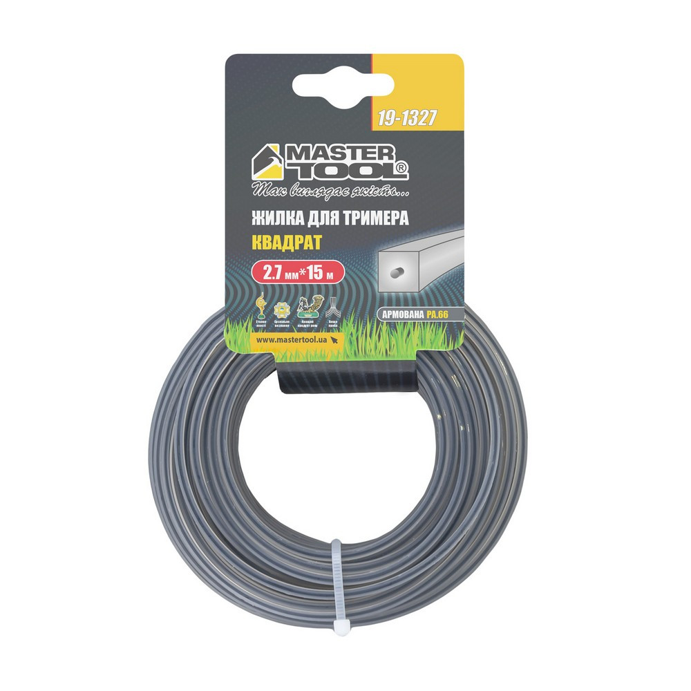 MASTERTOOL Жилка для тримера MASTERTOOL КВАДРАТ АРМОВАНИЙ 2,70 мм 15 м 19-1327 Киев - изображение 4