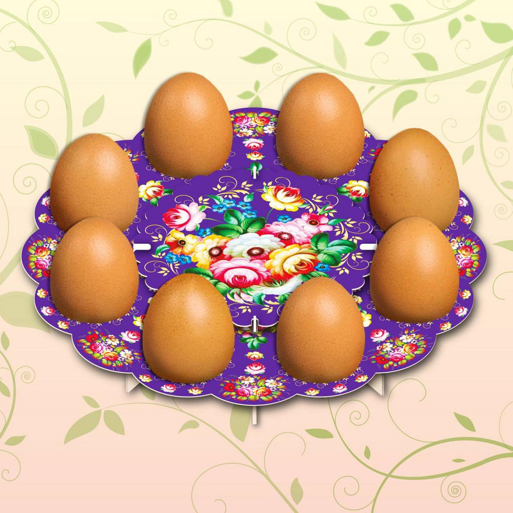 Декоративна підставка для яєць No8 "Світло" (8 яєць) тарілка (1 шт.) Харків - фото 1