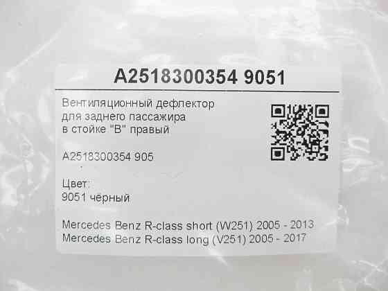 Mercedes-Benz  A2518300354 9051 Вентиляційний дефлектор для заднього пасажира у стійці "B" правий чорний R-class short W251 R-class long V25 Одеса