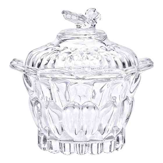 Цукерниця скляна Ø9 см цукерниця кругла з кришкою прозора HP-4-114 Київ