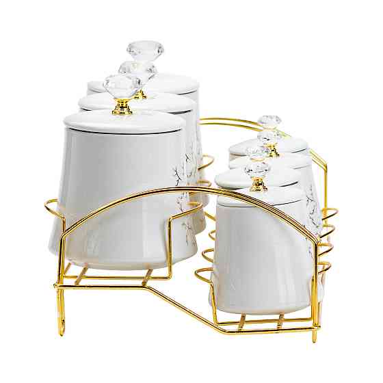 Набір для спецій 4 шт по 250 мл і 3 шт по 550 мл на металевій підставці HP1216 Київ