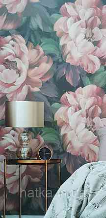 Шпалери вінілові на флізеліні Grandeco Anita 1,06х10 квіти півонії яскраво червоні Київ