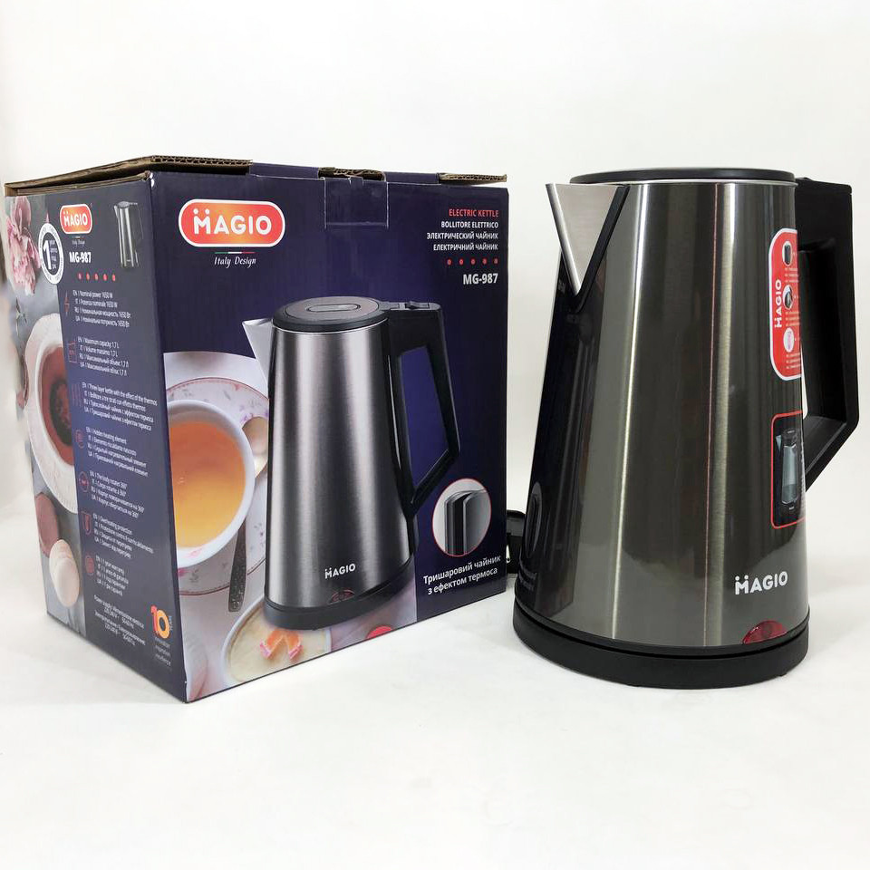 Чайник електричний для дому MAGIO MG-987, Електричний чайник з автовідключенням, Електрочайник сталь FS-33 Івано-Франківськ - фото 7