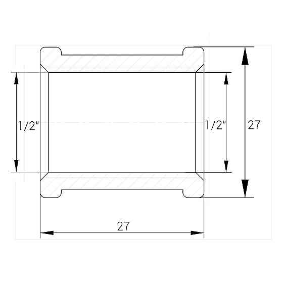 Муфта 1/2″ВВ нікельована NM331L OPTIMUM (000030775) Київ