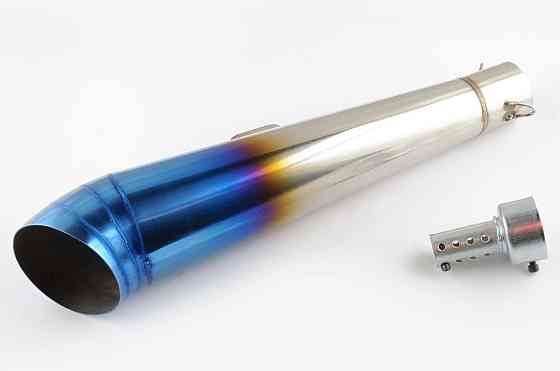 Глушитель (тюнинг) 400*10 см, креп. Ø78mm (нержавейка, сопло, многоцветный, прямоток, mod:2) Мукачево