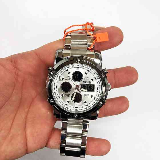 Брендовые мужские часы SKMEI 1389SI SILVER, Часы армейские оригинал, Часы IE-210 армейские скмей Киев