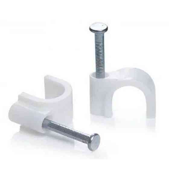 Кабельна кліпса кругла біла 20 мм (50 шт) Харків