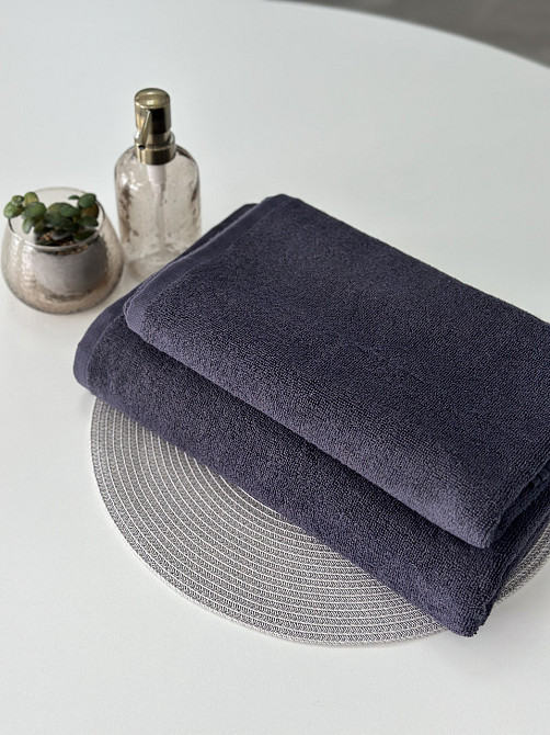 Комплект рушників Ideal Textile однотонних 50х90см + 70х140см 450 г/м2 графітовий Чернівці - фото 6