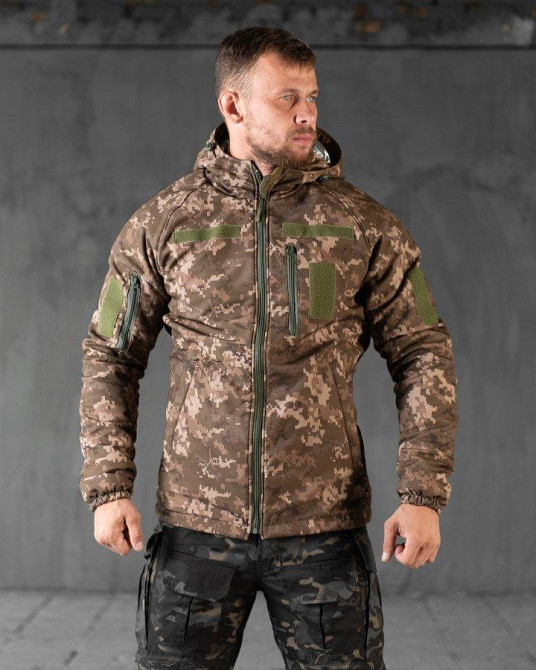 Зимова чоловіча тактична куртка Softshell OMNI-HEAT піксель S Одеса - фото 12