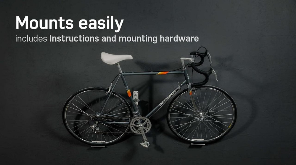 Настенный держатель для велосипеда Borgen B-01-014 Серый Педальный кронштейн с опорой и силиконовыми Киев - изображение 4