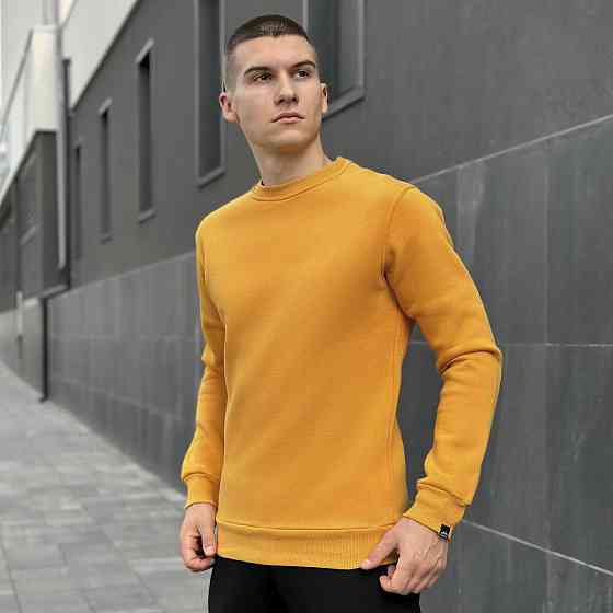 Світшот чоловічий однотонний жовтий Pobedov 007 ЗИМА Київ