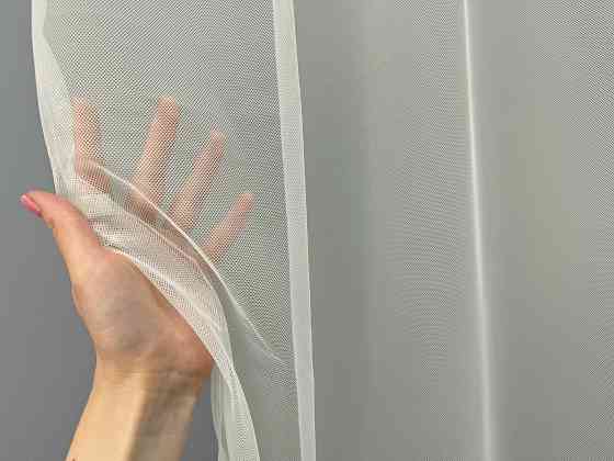 Тюль "Грек-сітка" з вишивкою колір молочний з золотистим 1462т Київ