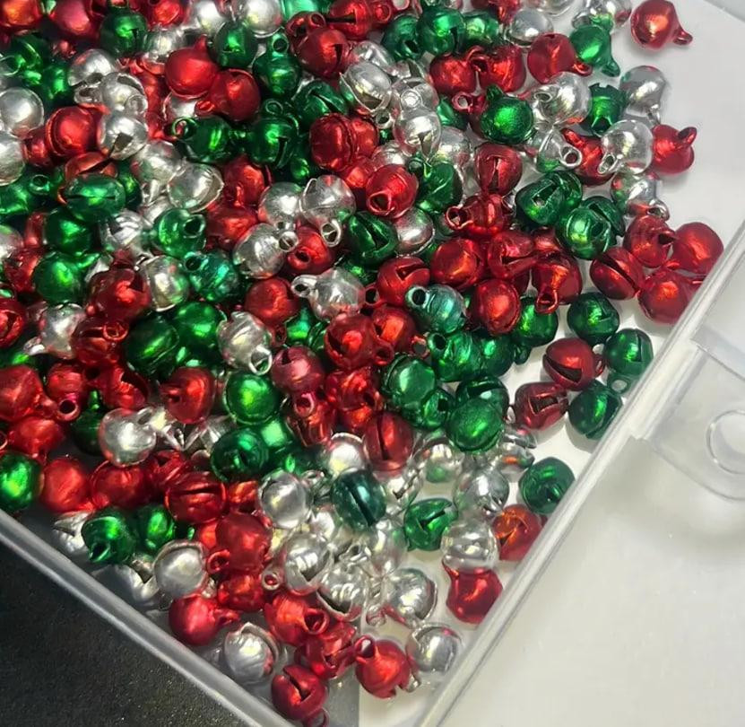 Різдвяні дзвіночки металеві різнокольорові, Бубенець діаметр 7 мм, Набір 50 шт. Київ - фото 2