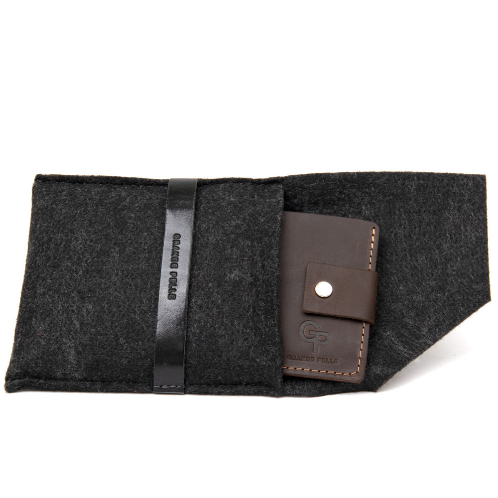 Шкіряне чоловіче портмоне Коричневий (GRANDE PELLE) Київ - фото 1