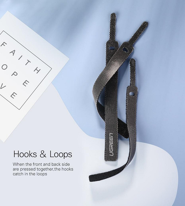 Стяжка для кабелю Ugreen LP146 (Чорна, 1 шт) Николаев - изображение 2