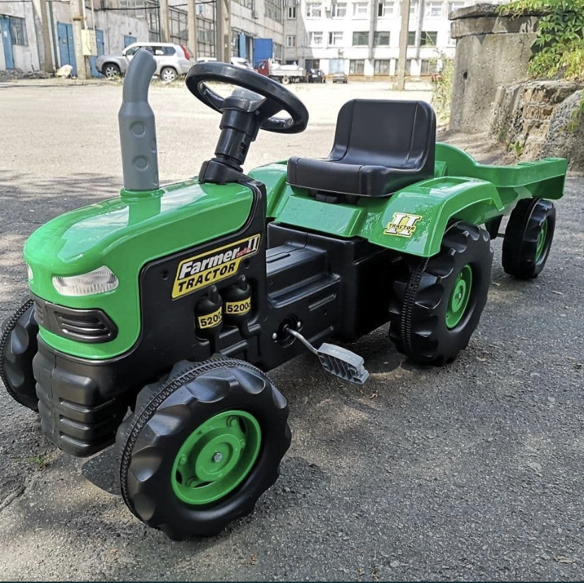 Дитячий педальний трактор із причепом DOLU 8053 на педалях для дітей Київ - фото 7