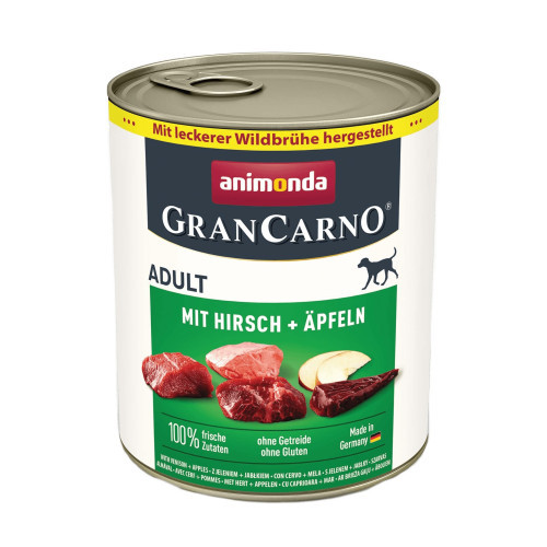 Корм GranCarno Adult Deer with Apple консервированный д/соб с олениной и яблоком 800 г арт. 82484 Киев - изображение 1