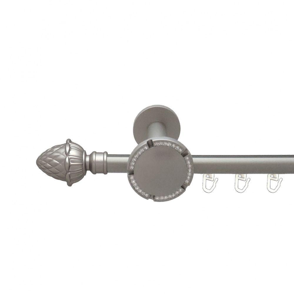 Карниз Orvit Цинара металевий однорядний розета реверс фламо профільна труба  Сатин 19 мм 240 см (6300275) Львів - фото 1