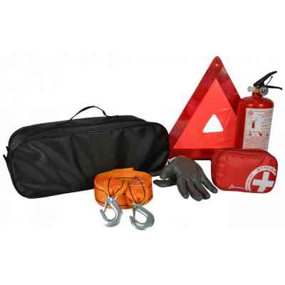 Набор техпомощи Poputchik автомобилиста "Кроссовер" черный (01-091) Винница