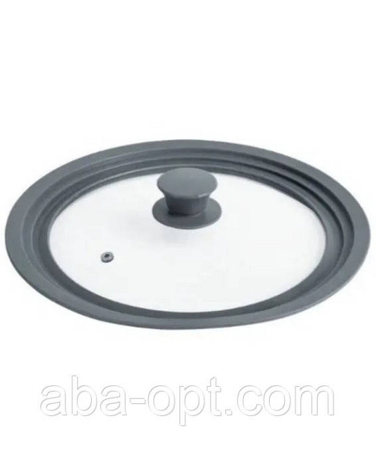 Кришка скляна з силіконовим обідком 16 - 20 см Універсал (шт) Одеса - фото 1