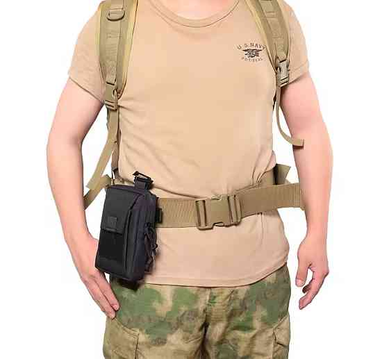 Поясная сумка тактическая мужская 2 кармана 18 на 12 см зеленый Киев