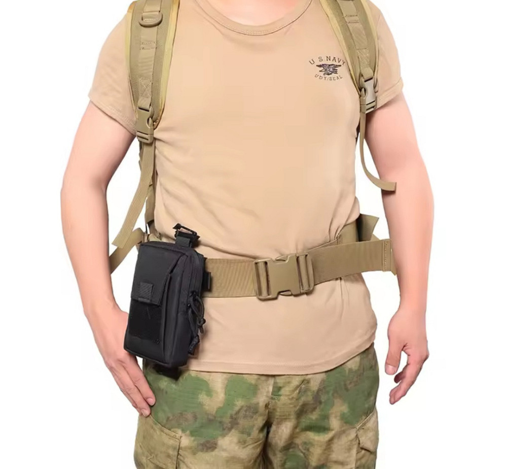 Поясная сумка тактическая мужская 2 кармана 18 на 12 см зеленый Киев - изображение 5